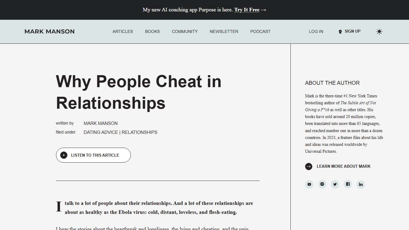 Why People Cheat in Relationships